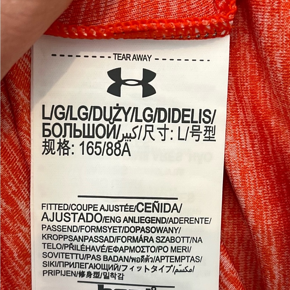 NWT Under Armour Ladies Orange Fitted Short Sleeve Shirt - Large - Picture 3 of 9